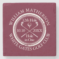 Custom Golf Hole in One Burgundy