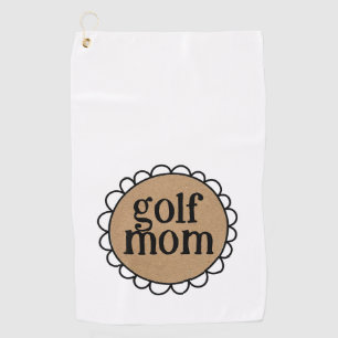 Custom GOLF MOM Scalloped Edge Towel
