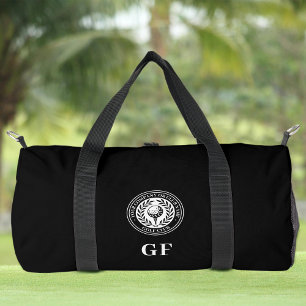 Custom Golf Monogram Black Travel Gym Duffle Bag