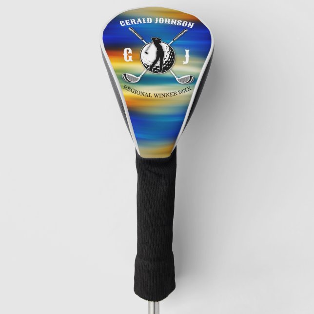 Custom Golf Monogram Design Golf Head Cover (Front)