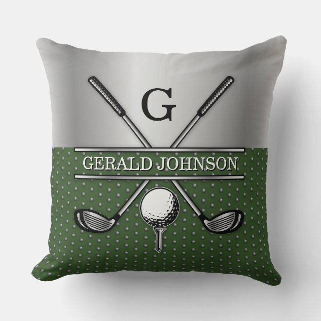 Custom Golf Monogram Design Throw Pillow (Front)