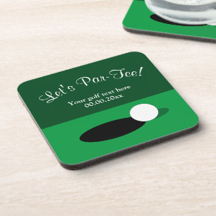 Custom golf par tee coasters for golfing party