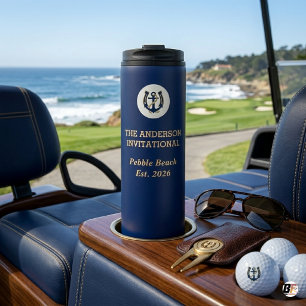 Custom Golf Tournament Invitational Anchor Logo Thermal Tumbler
