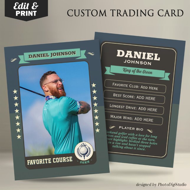 Custom Golf Trading Card, Personalized Golfer Card (Custom Golfer Trading Card, Golf Trading Card Custom Gifts for Golfers, Retro Golf Card)