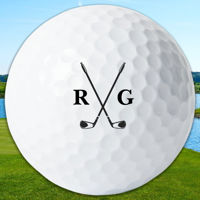 Custom Golfer Personalized 2 Monogram Initials Golf Balls (Creator Uploaded)