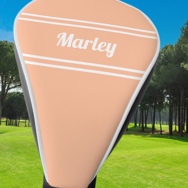 Custom Golfer Pro Sports Monogram Name Peach Golf Head Cover (Custom Golfer Pro Sports Monogram Name Peach Golf Head Cover)