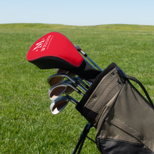 Custom golfer's monogram RED golf head cover