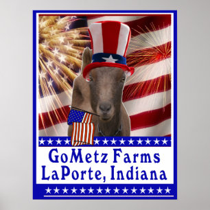 CUSTOM GOMETZ FARMS PATRIOTIC GOAT POSTER