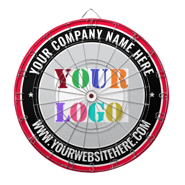 Custom Gompany Logo and Text Dart Board Template (Front)