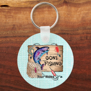 Custom Gone Fishing Keychain