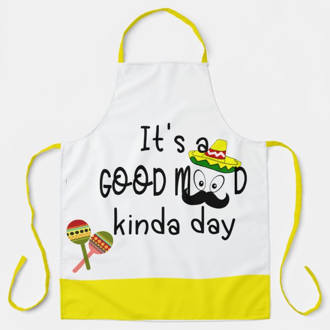 Custom Good Day Quotes, Personalized Fiesta Mens Apron (Front)