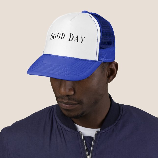 Custom Good day Text Personalized Elegant Cool Men Trucker Hat (In Situ)