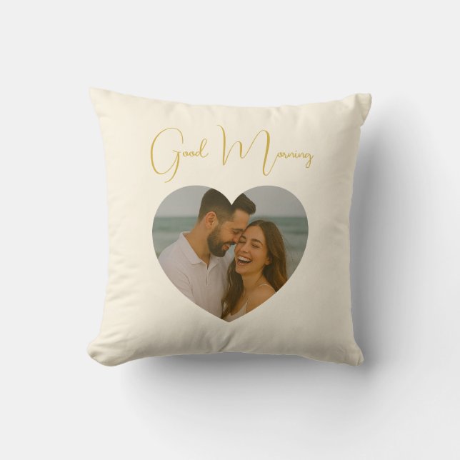 Custom Good Morning & Good Night Photo Pillow (Front)