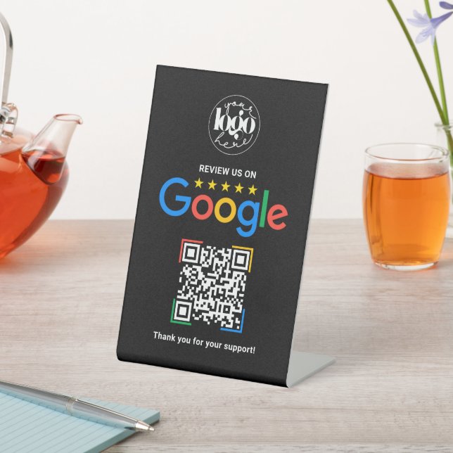 Custom Google Review QR Code Business Pedestal Sign (In SItu)