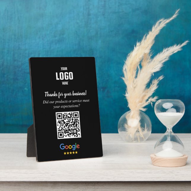 Custom Google Review QR Code Business Plaque (Side)