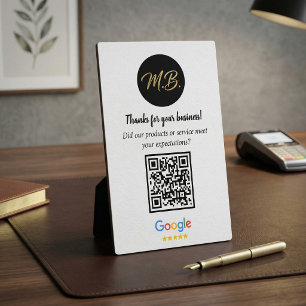 Custom Google Review QR Code Business Plaque