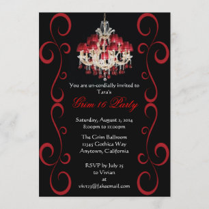 Custom Gothic Grim Sixteen Party Invitations