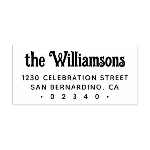 Custom Gothic Retro Typography Family Name Self-inking Stamp