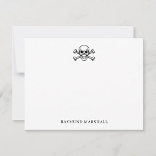 Custom Gothic Stationery Skull & Crossbones Card