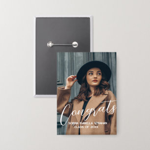 Custom Grad Photo Buttons - Personalize Button Pin