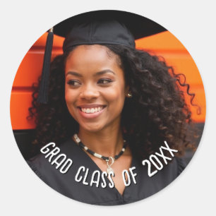 Custom Grad Photo Class Year Celebration Classic Round Sticker