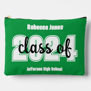 Custom grad year and school name accessory pouch