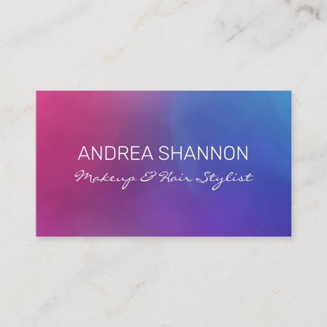 Custom Gradient Pink & Blue Business Card (Front)