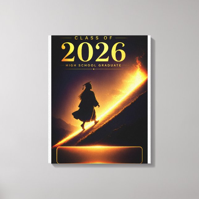 Custom Graduate Name Class of 2026 Gift Art Canvas Print (Front)