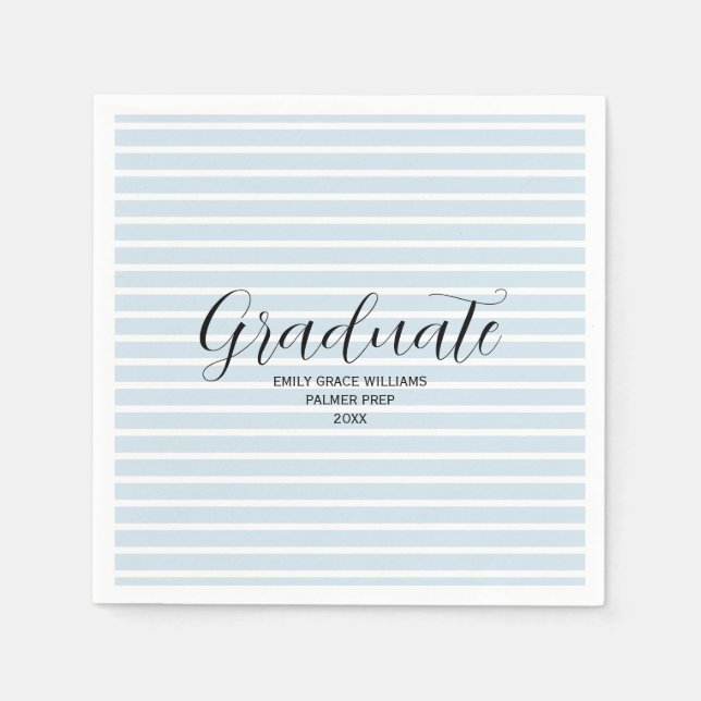 Custom Graduate Nautical Stripe Napkin (Front)