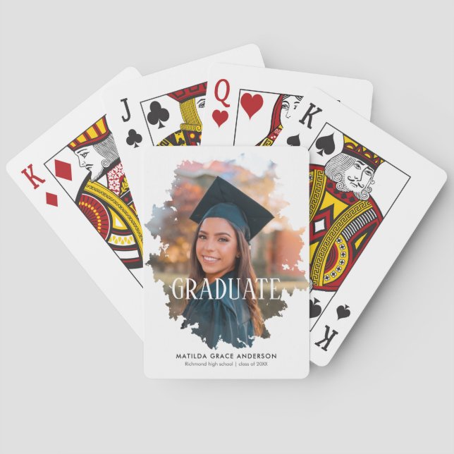 Custom Graduate Photo Frame Playing Cards (Back)