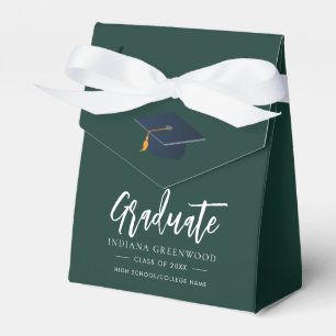 Custom Graduation 2025 Grad Party Green Favor Box