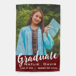 Custom Graduation Announcement Graduate Photo Garden Flag
