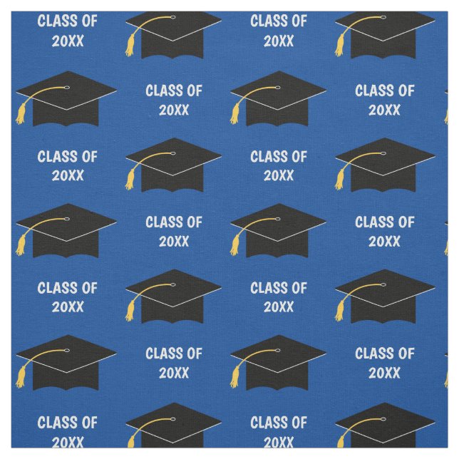 Custom Graduation Cap Class Year Blue Fabric (Swatch)