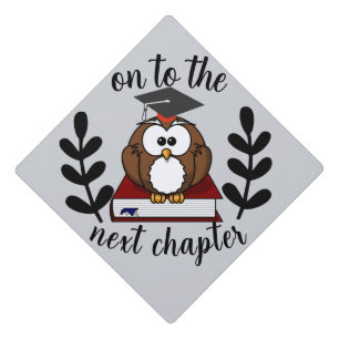 Custom Graduation Cap Topper, Boho Animals Owl