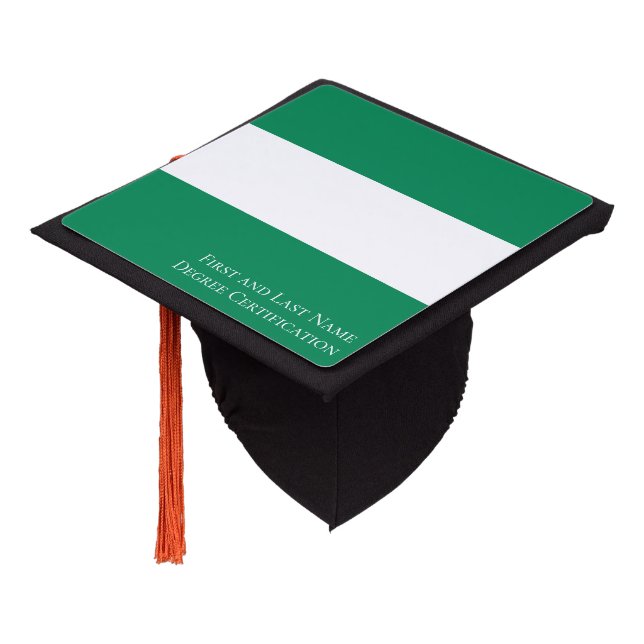 Custom Graduation Cap Topper - Nigerian Flag (Angled)