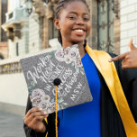 Custom Graduation Cap Topper | Silver Glitter<br><div class="desc">You've earned it - so why not show it off!! This grad cap topper can be personalized with your name, school, graduating year and your own photo(s). Leave a lasting impression with this stunning personalized design. Add your custom wording to this design by using the "Edit this design template" boxes...</div>