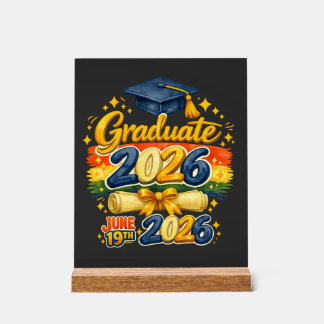 Custom Graduation Class of 2026 Family Crochet Sty Acrylic Sign
