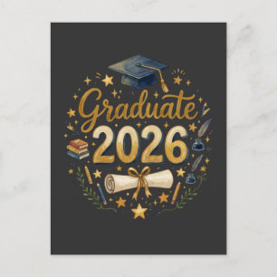 Custom Graduation Class of 2026 Personalized Famil Holiday Postcard