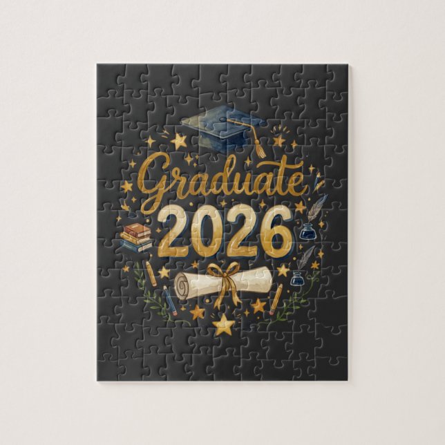 Custom Graduation Class of 2026 Personalized Famil Jigsaw Puzzle (Vertical)