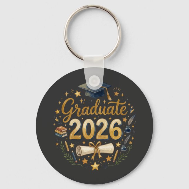 Custom Graduation Class of 2026 Personalized Famil Keychain (Front)