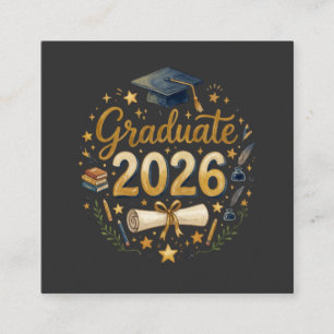 Custom Graduation Class of 2026 Personalized Famil Square Business Card