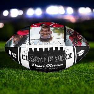 Custom Graduation Class of Senior 3 Photo Football