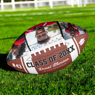 Custom Graduation Class of Senior 3 Photo Football
