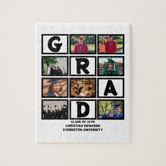 Custom Graduation Class Of Year 8 Photo Collage  Jigsaw Puzzle (Vertical)