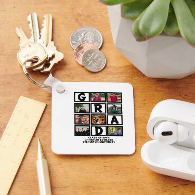 Custom Graduation Class Of Year 8 Photo Collage  Keychain (Desk)
