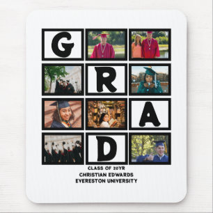 Custom Graduation Class Of Year 8 Photo Collage Mouse Pad
