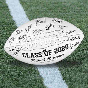 Custom Graduation Class Year Signature Football