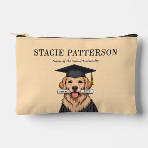 Custom Graduation Cute Golden Retriever Dog Accessory Pouch