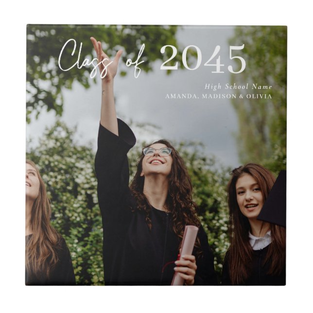 Custom Graduation Farewell Gift Photo Tile (Front)