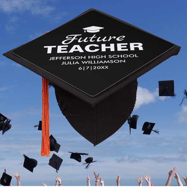 Custom Graduation Future Teacher Name Class 20XX Cap Topper (Creator Uploaded)